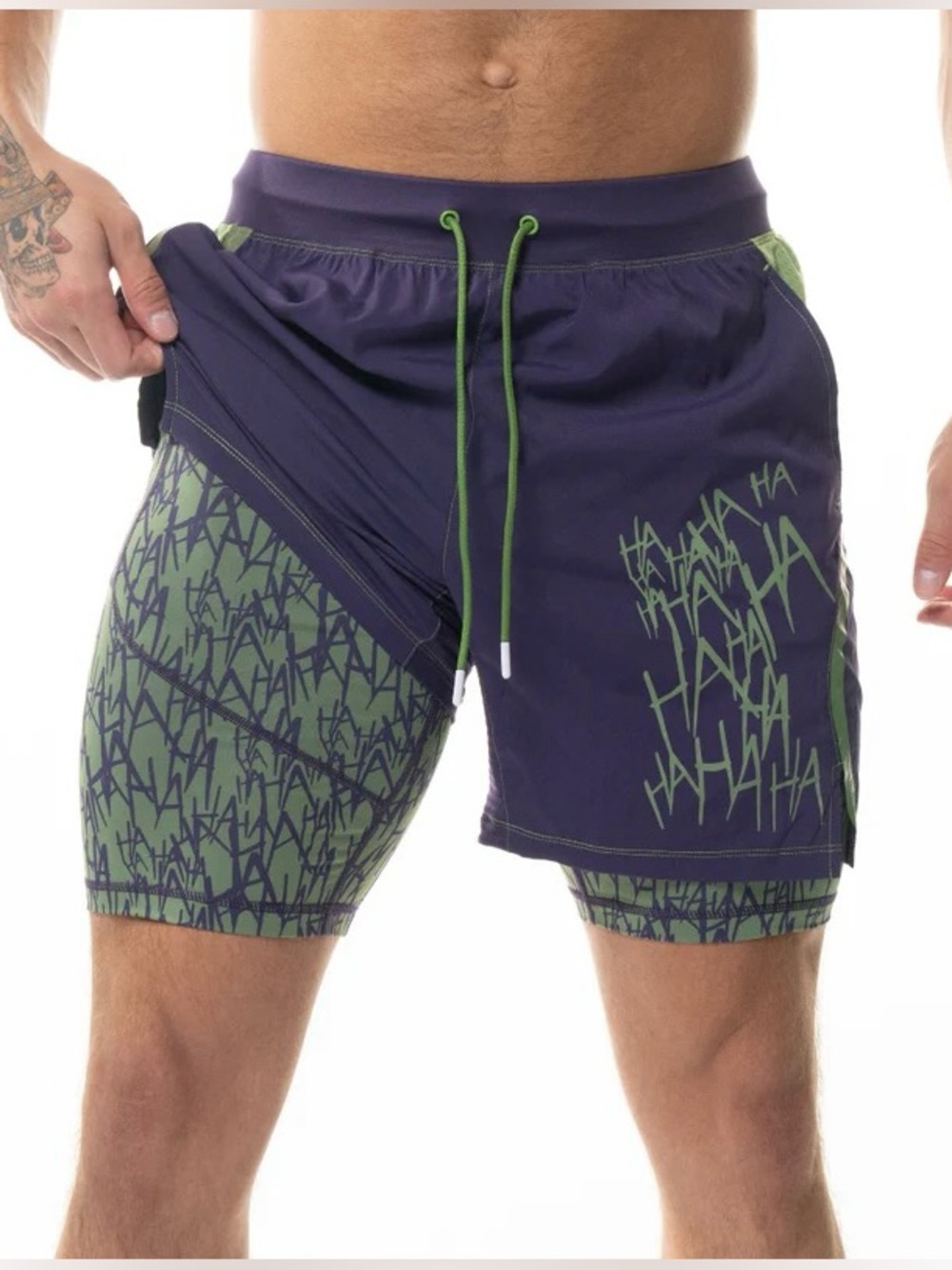 SuperX DC COMICS The JOKER Performance 7" Shorts Sz Large NWT